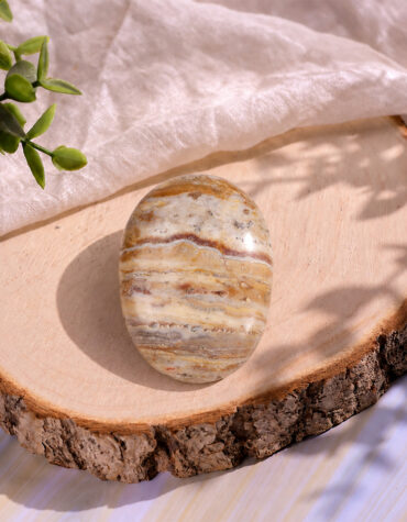 yellow lace agate palm stone